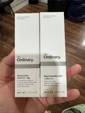 The Ordinary hyaluronic acid and niacinamide serums